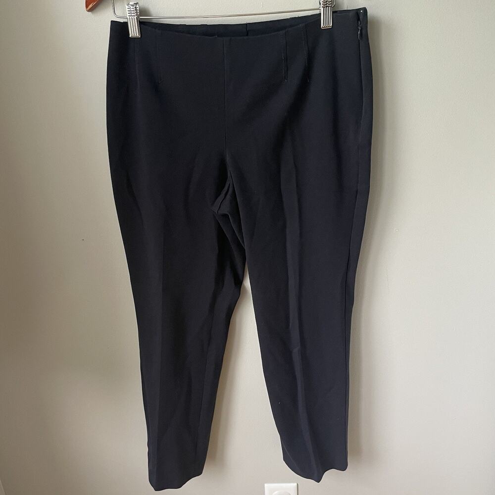 Talbots Womens Dress Pants Size 12 Petite Bi Stretch Straight Leg Curvy Navy